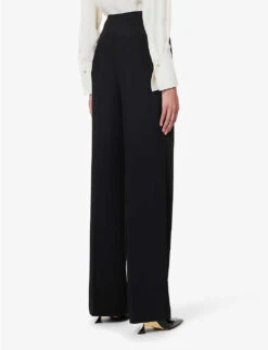 Alberta Ferretti Regular-fit Straight-leg High-rise Woven Trousers 10 Alberta Ferretti Regular-fit Straight-leg High-rise Woven Trousers -Sweaty Betty Store R04149927 BLACK ALT03