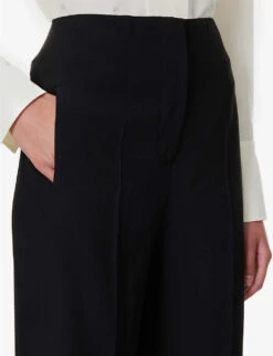 Alberta Ferretti Regular-fit Straight-leg High-rise Woven Trousers 11 Alberta Ferretti Regular-fit Straight-leg High-rise Woven Trousers -Sweaty Betty Store R04149927 BLACK ALT04