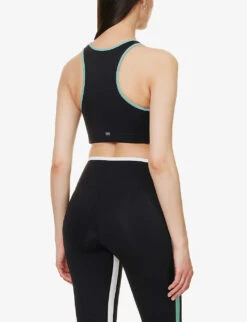 Blake Rigor Contrast-trim Stretch-woven Bra -Sweaty Betty Store R04150051 BLACKTEALBLACKTEAL ALT03