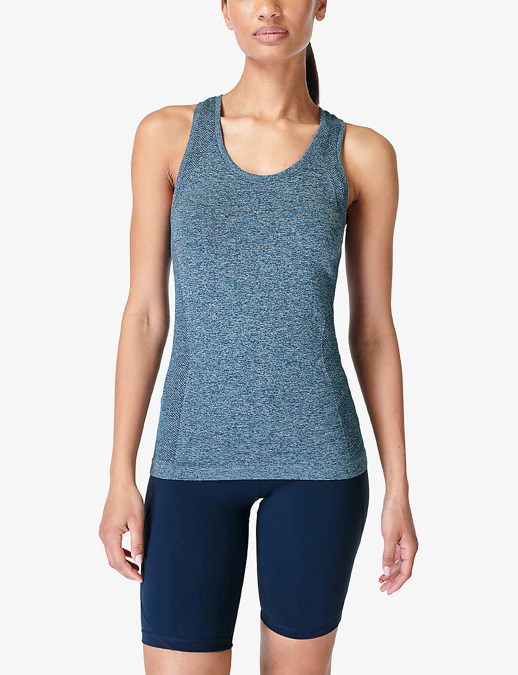 Sweaty Betty Athlete Seamless Workout Marl-pattern Stretch-jersey Tank Top 5 Sweaty Betty Athlete Seamless Workout Marl-pattern Stretch-jersey Tank Top - Image 3