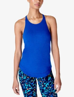 Sweaty Betty Breathe Easy Run Stretch Recycled-polyester Tank Top -Sweaty Betty Store R04150460 LIGHTNINGBLUE ALT02