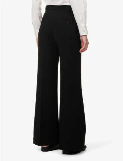 Weekend Max Mara Ovada High-rise Wide-leg Regular-fit Woven Trousers 11 Weekend Max Mara Ovada High-rise Wide-leg Regular-fit Woven Trousers -Sweaty Betty Store R04151182 BLACK ALT03