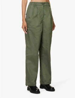 Weekend Max Mara Gitane Flap-pocket Straight-leg Mid-rise Stretch-cotton Trousers 9 Weekend Max Mara Gitane Flap-pocket Straight-leg Mid-rise Stretch-cotton Trousers -Sweaty Betty Store R04151235 KAKI ALT02