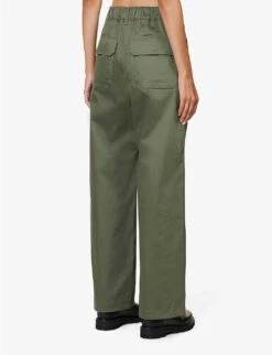 Weekend Max Mara Gitane Flap-pocket Straight-leg Mid-rise Stretch-cotton Trousers 10 Weekend Max Mara Gitane Flap-pocket Straight-leg Mid-rise Stretch-cotton Trousers -Sweaty Betty Store R04151235 KAKI ALT03