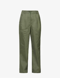 Weekend Max Mara Gitane Flap-pocket Straight-leg Mid-rise Stretch-cotton Trousers