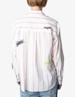 Zadig & Voltaire Tais Striped Organic-cotton Shirt 10 Zadig & Voltaire Tais Striped Organic-cotton Shirt -Sweaty Betty Store R04151919 VIEUXROSE ALT03