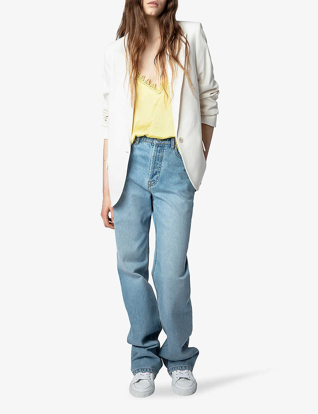 Zadig & Voltaire Chrisa Plunge-neck Lace-panel Satin Cami 4 Zadig & Voltaire Chrisa Plunge-neck Lace-panel Satin Cami - Image 2