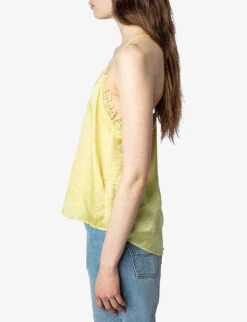 Zadig & Voltaire Chrisa Plunge-neck Lace-panel Satin Cami 11 Zadig & Voltaire Chrisa Plunge-neck Lace-panel Satin Cami -Sweaty Betty Store R04151928 ZESTE ALT04