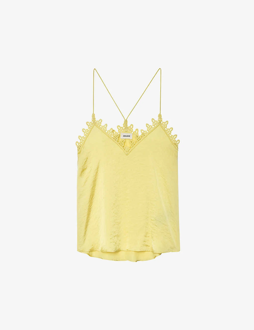 Zadig & Voltaire Chrisa Plunge-neck Lace-panel Satin Cami 3 Zadig & Voltaire Chrisa Plunge-neck Lace-panel Satin Cami