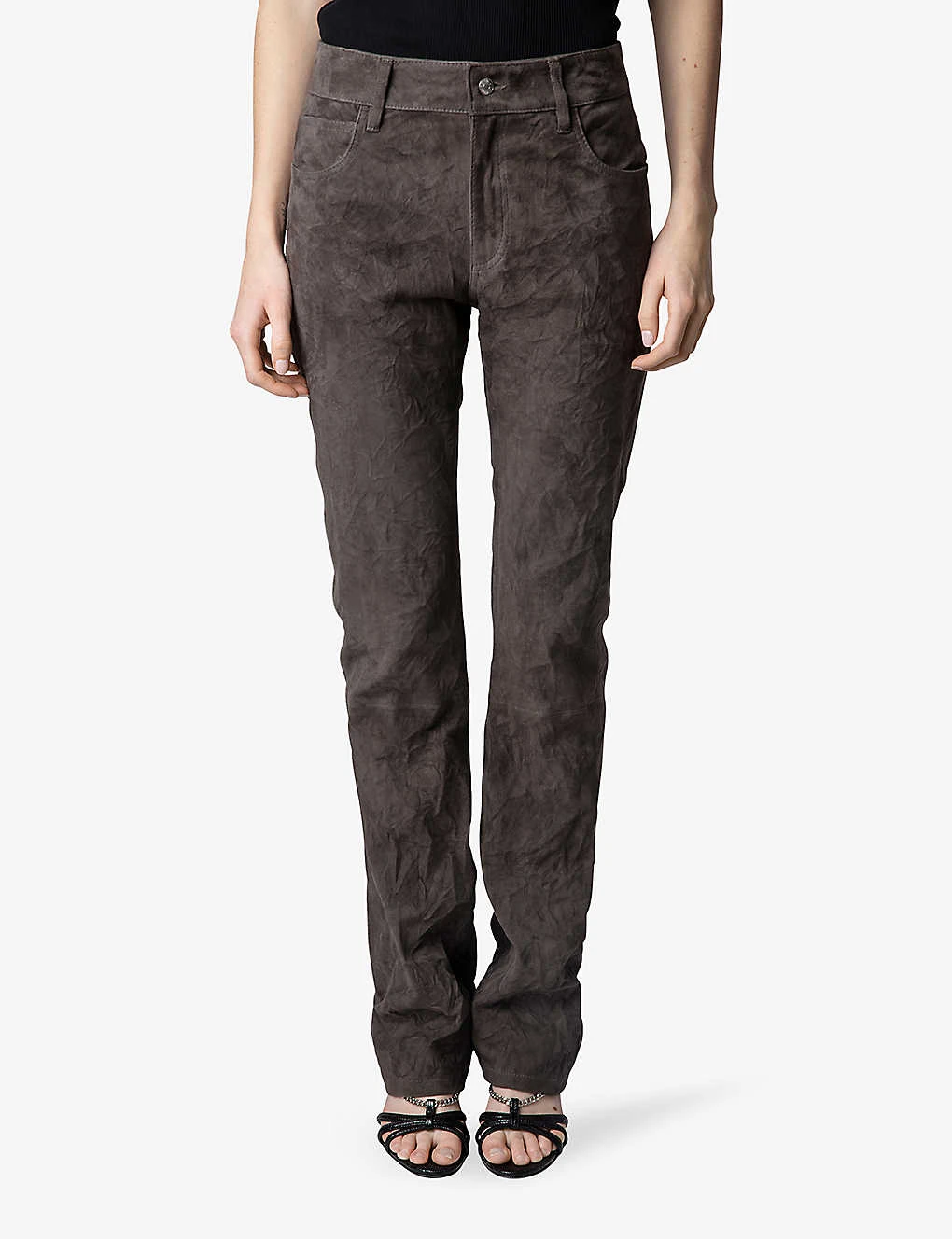Zadig & Voltaire Priva Flared-leg Slim-fit Leather Trousers 5 Zadig & Voltaire Priva Flared-leg Slim-fit Leather Trousers - Image 3