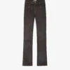 Zadig & Voltaire Priva Flared-leg Slim-fit Leather Trousers -Sweaty Betty Store R04152001 ELEPHANT M