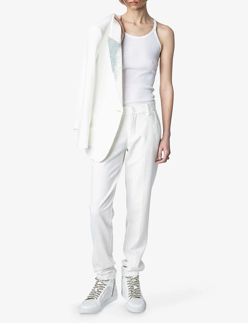 Zadig & Voltaire Prune Crystal-embellished Tapered-leg Mid-rise Stretch-woven Trousers 4 Zadig & Voltaire Prune Crystal-embellished Tapered-leg Mid-rise Stretch-woven Trousers - Image 2