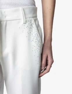 Zadig & Voltaire Prune Crystal-embellished Tapered-leg Mid-rise Stretch-woven Trousers 11 Zadig & Voltaire Prune Crystal-embellished Tapered-leg Mid-rise Stretch-woven Trousers -Sweaty Betty Store R04152002 JUDO ALT04