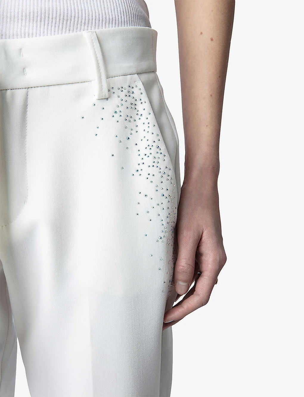 Zadig & Voltaire Prune Crystal-embellished Tapered-leg Mid-rise Stretch-woven Trousers 7 Zadig & Voltaire Prune Crystal-embellished Tapered-leg Mid-rise Stretch-woven Trousers - Image 5