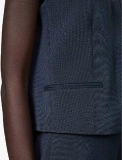 THEORY V-neck Regular-fit Woven Vest 13 THEORY V-neck Regular-fit Woven Vest -Sweaty Betty Store R04152419 NOCTURNENAVY ALT05