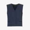 THEORY V-neck Regular-fit Woven Vest 1 THEORY V-neck Regular-fit Woven Vest -Sweaty Betty Store R04152419 NOCTURNENAVY M