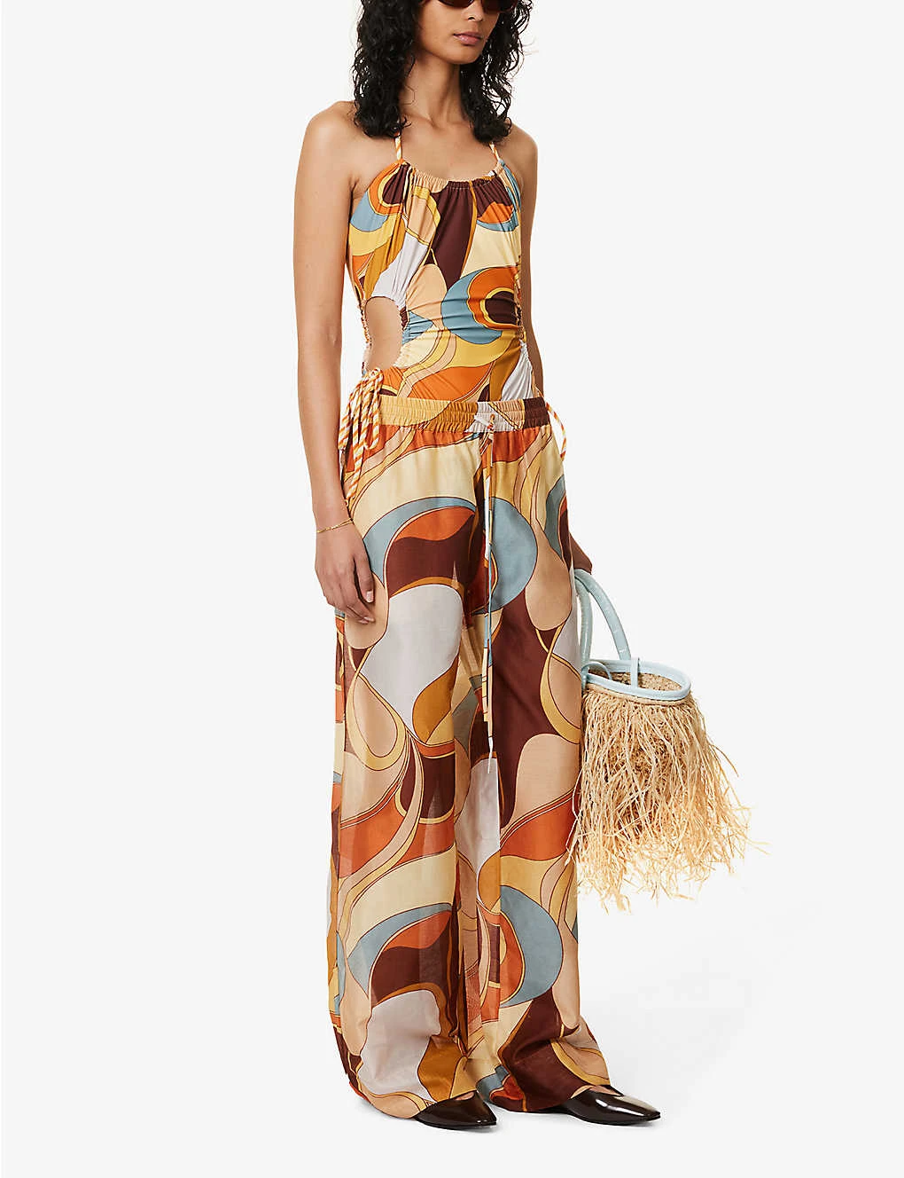 Abstract-print Cut-out Swimsuit 4 Abstract-print Cut-out Swimsuit - Image 2