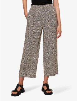 Whistles Dashed Leopard-print Relaxed-fit Woven Trousers -Sweaty Betty Store R04153122 MULTICOLOURED ALT02