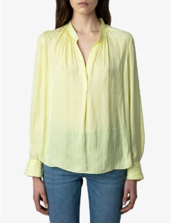 Zadig & Voltaire Tink Striped Recycled-polyester Shirt -Sweaty Betty Store R04153142 LIGHT ALT02