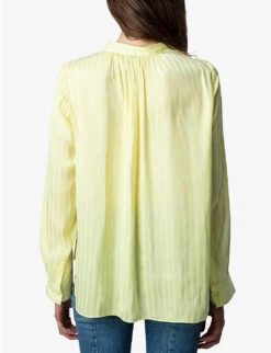 Zadig & Voltaire Tink Striped Recycled-polyester Shirt -Sweaty Betty Store R04153142 LIGHT ALT03