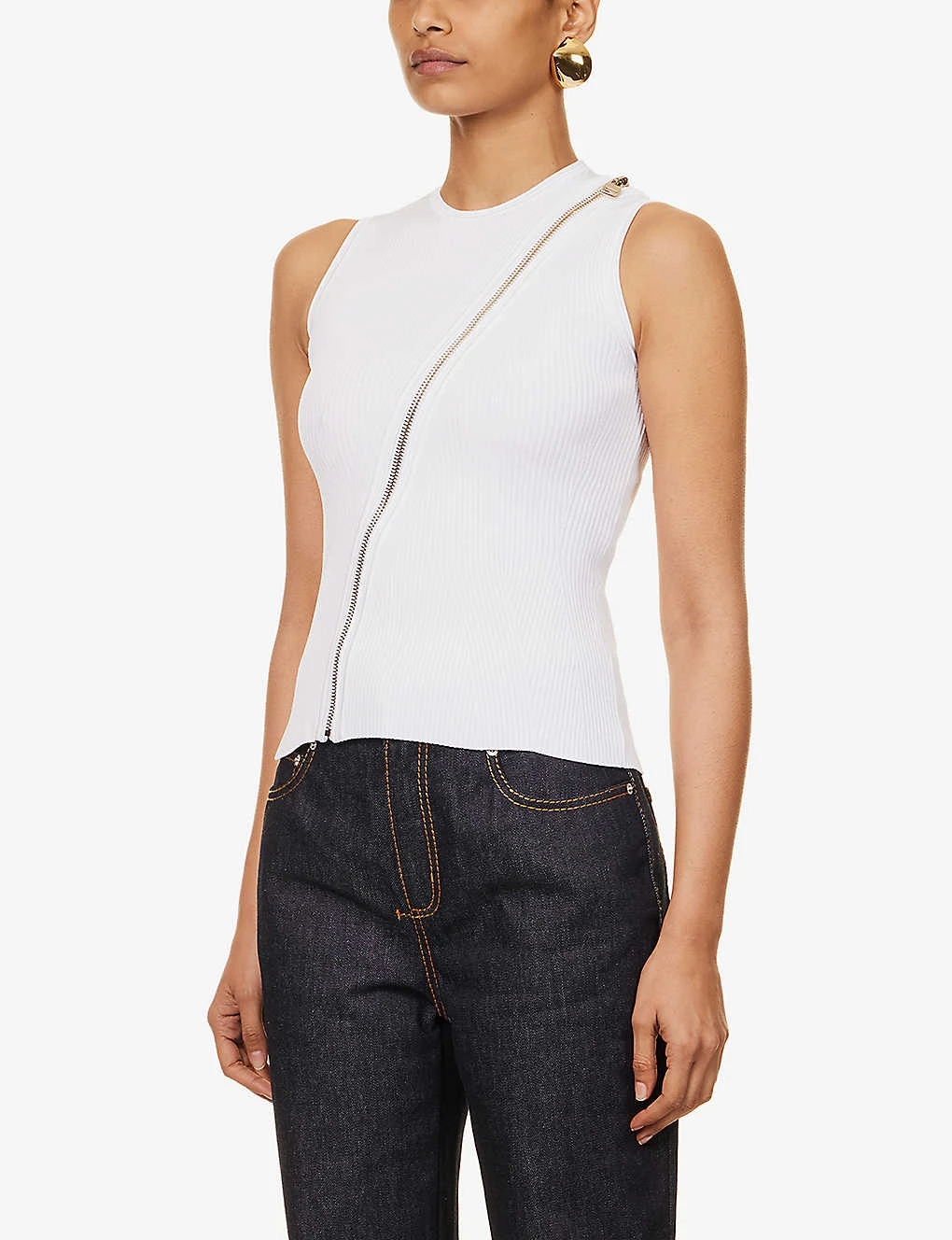 Alexander McQueen Zip-embellished Sleeveless Knitted Top 5 Alexander McQueen Zip-embellished Sleeveless Knitted Top - Image 3