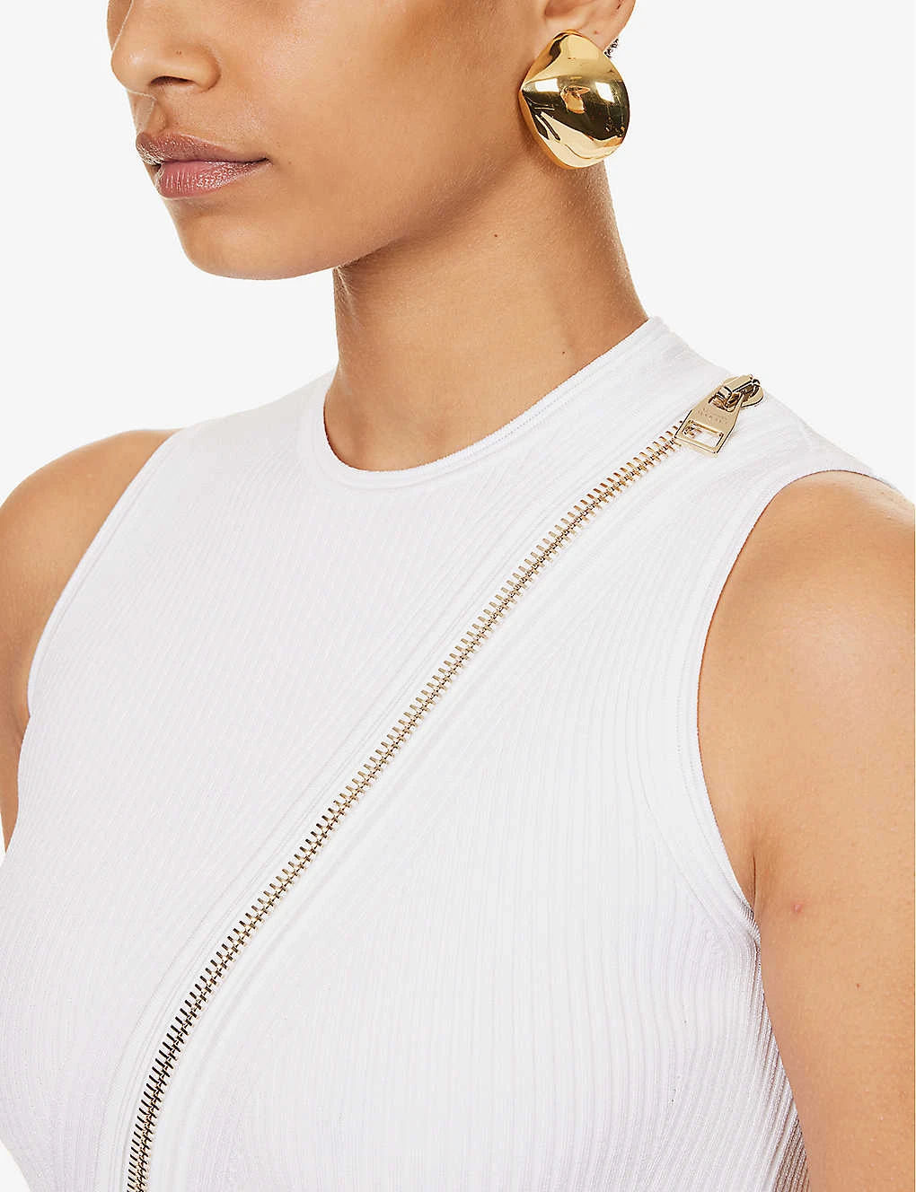 Alexander McQueen Zip-embellished Sleeveless Knitted Top 7 Alexander McQueen Zip-embellished Sleeveless Knitted Top - Image 5