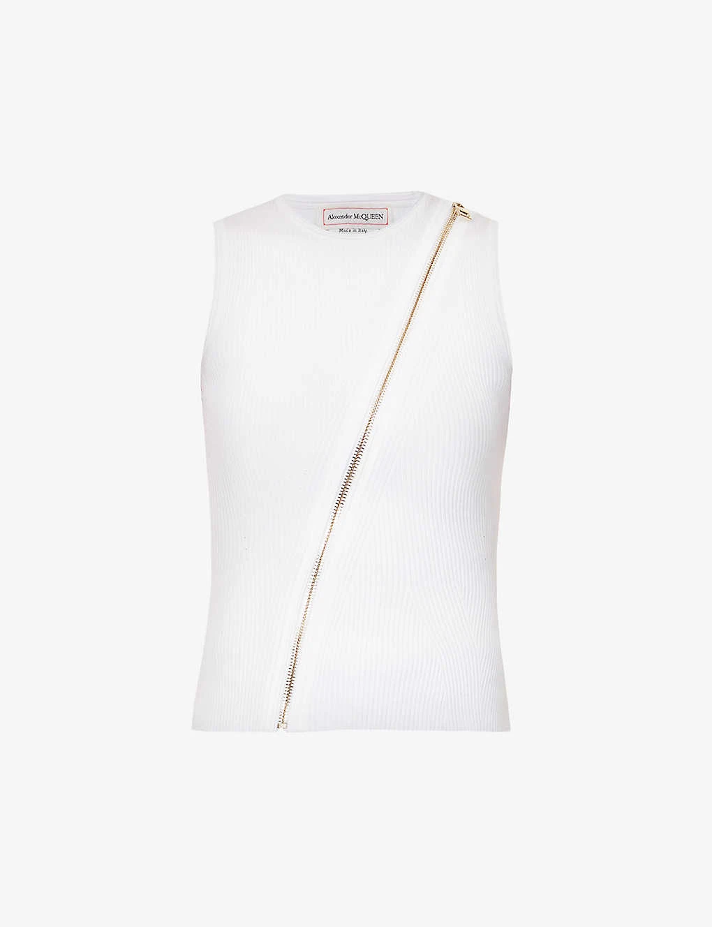 Alexander McQueen Zip-embellished Sleeveless Knitted Top 3 Alexander McQueen Zip-embellished Sleeveless Knitted Top