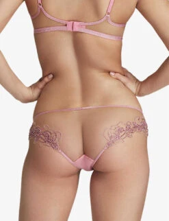 AGENT PROVOCATEUR Lindie Floral-embroidered Low-rise Tulle Briefs 9 AGENT PROVOCATEUR Lindie Floral-embroidered Low-rise Tulle Briefs -Sweaty Betty Store R04153346 PINK ALT03