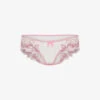 AGENT PROVOCATEUR Lindie Floral-embroidered Low-rise Tulle Briefs -Sweaty Betty Store R04153346 PINK M
