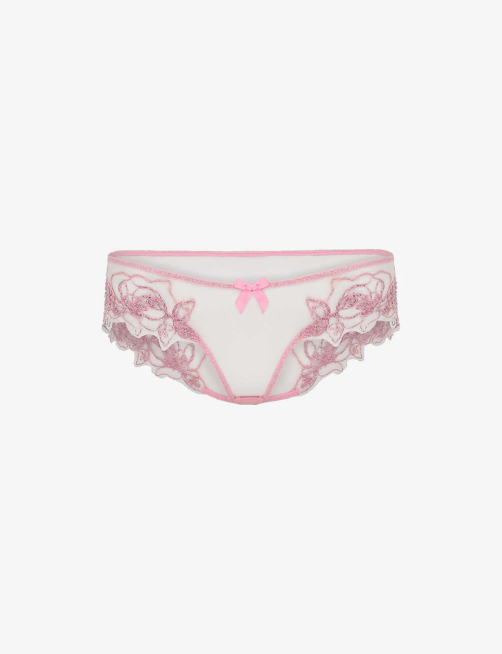 AGENT PROVOCATEUR Lindie Floral-embroidered Low-rise Tulle Briefs 3 AGENT PROVOCATEUR Lindie Floral-embroidered Low-rise Tulle Briefs