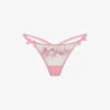 AGENT PROVOCATEUR Lindie Floral-motif Tulle Low-rise Thong -Sweaty Betty Store R04153348 PINK M