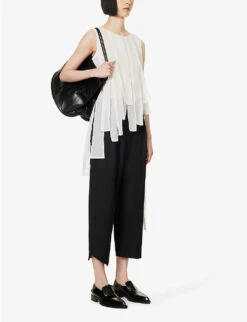 Dominate Wide-leg Dropped-crotch Wool Trousers 8 Dominate Wide-leg Dropped-crotch Wool Trousers -Sweaty Betty Store R04153453 BLACKWOOL ALT01