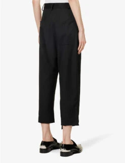 Dominate Wide-leg Dropped-crotch Wool Trousers 10 Dominate Wide-leg Dropped-crotch Wool Trousers -Sweaty Betty Store R04153453 BLACKWOOL ALT03