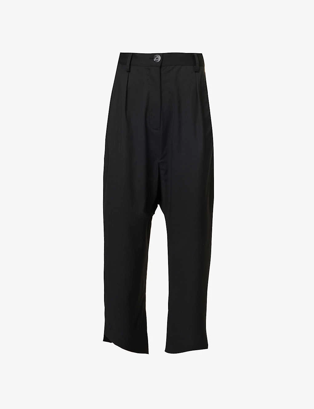Dominate Wide-leg Dropped-crotch Wool Trousers 3 Dominate Wide-leg Dropped-crotch Wool Trousers