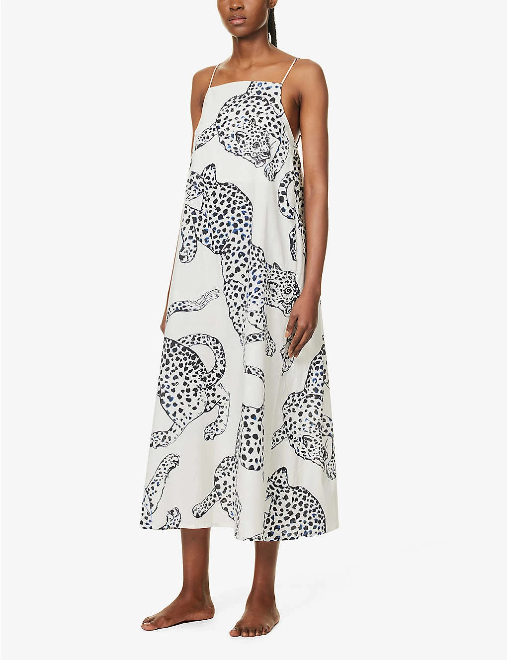 Graphic-print Square-neck Cotton Nightdress 4 Graphic-print Square-neck Cotton Nightdress - Image 2