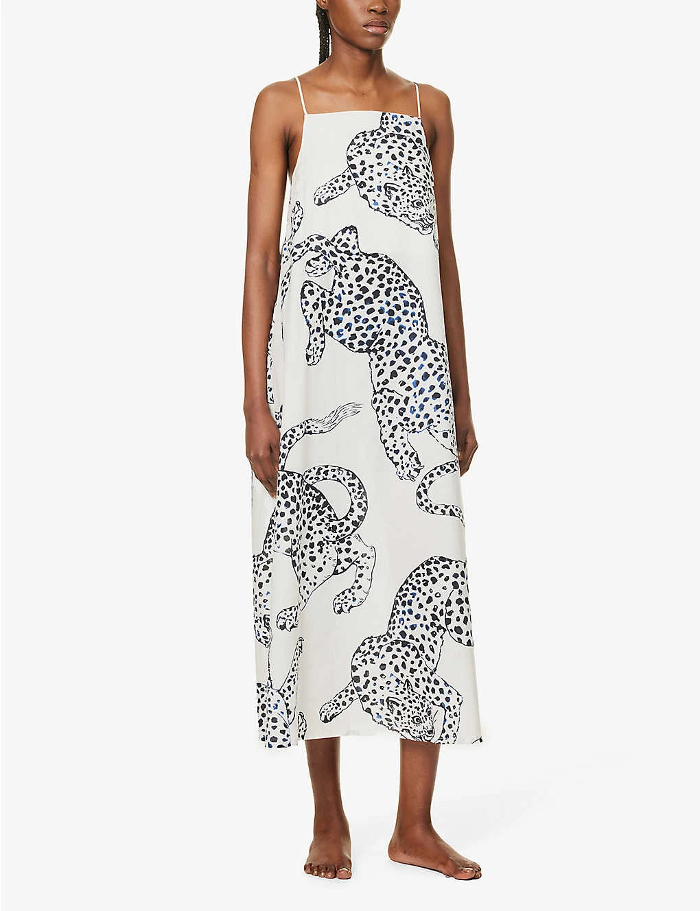 Graphic-print Square-neck Cotton Nightdress 5 Graphic-print Square-neck Cotton Nightdress - Image 3