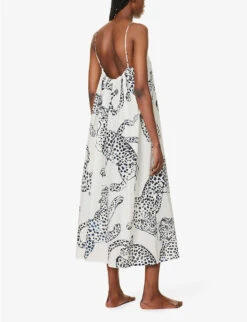 Graphic-print Square-neck Cotton Nightdress 10 Graphic-print Square-neck Cotton Nightdress -Sweaty Betty Store R04153467 CREAM ALT03