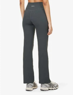 Yoga Flared-leg High-rise Stretch-woven Leggings 10 Yoga Flared-leg High-rise Stretch-woven Leggings -Sweaty Betty Store R04153491 CHARCOAL ALT03