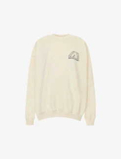 Brand-print Oversized-fit Cotton-jersey Sweatshirt