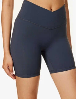 Ultimate Wrap-over High-rise Stretch-woven Shorts -Sweaty Betty Store R04153511 MIDNIGHTBLUE ALT04