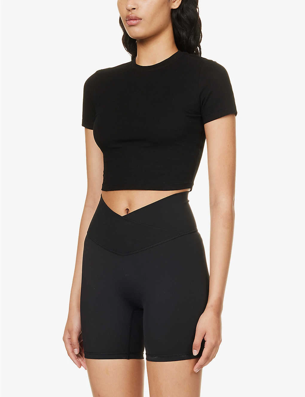 Round-neck Cropped Stretch-cotton T-shirt 5 Round-neck Cropped Stretch-cotton T-shirt - Image 3