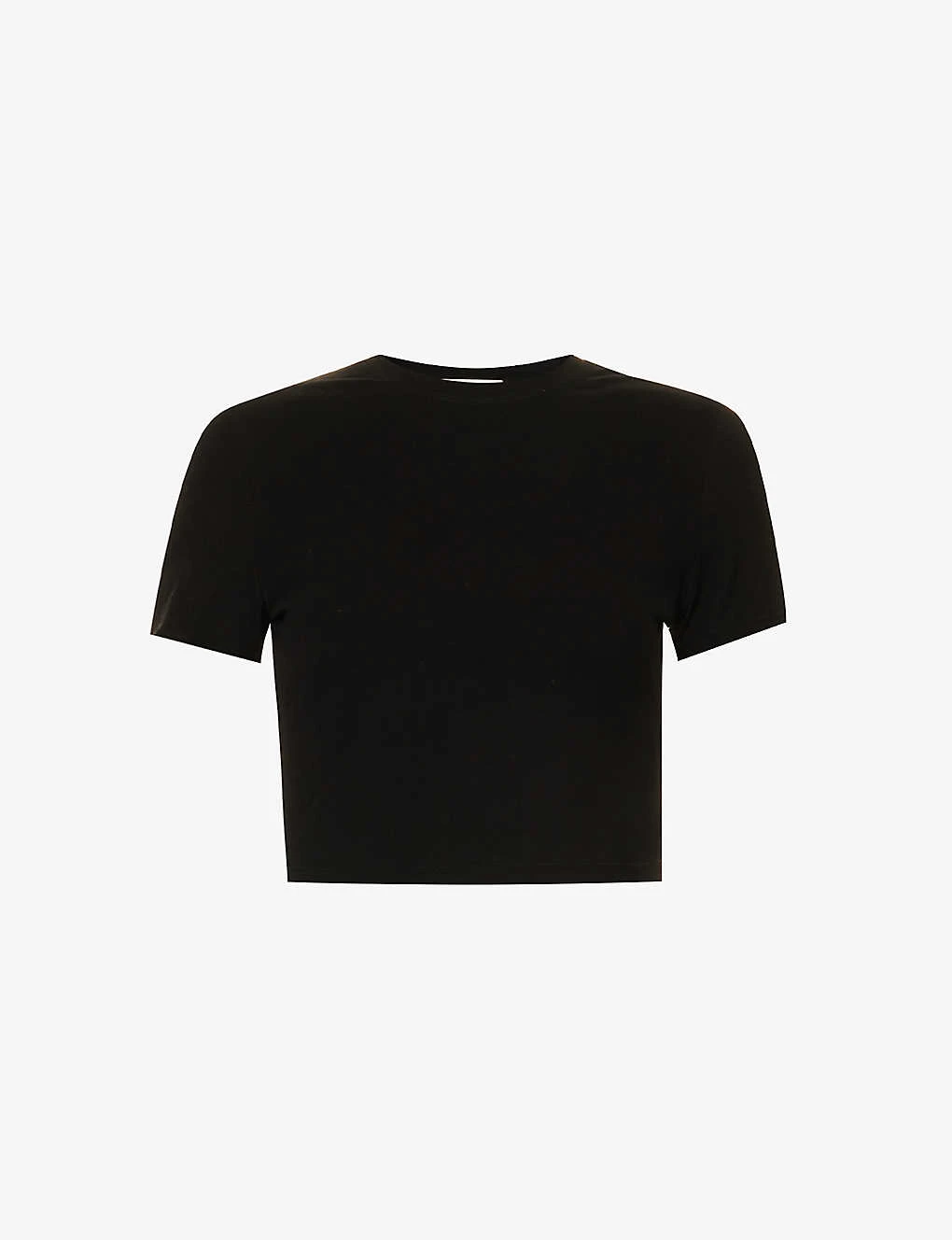 Round-neck Cropped Stretch-cotton T-shirt 3 Round-neck Cropped Stretch-cotton T-shirt