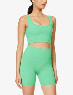 Ultimate Scoop-neck Stretch-woven Bra -Sweaty Betty Store R04153651 KELLYGREEN ALT02