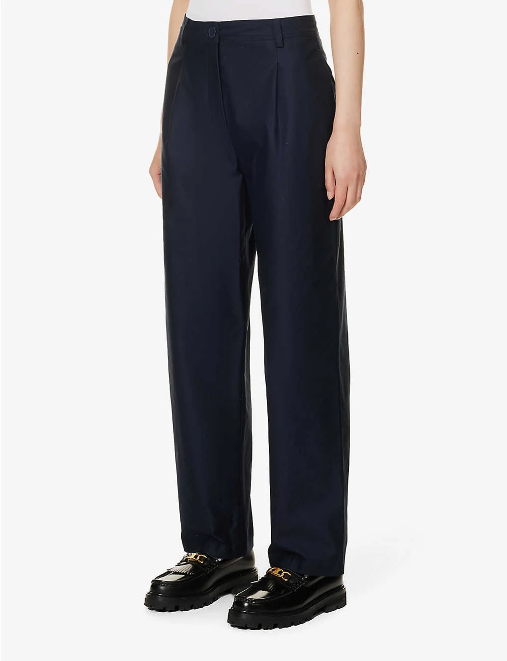 Maison Kitsuné X Olympia Le-Tan Cropped Wide-leg High-rise Cotton Trousers 5 Maison Kitsuné X Olympia Le-Tan Cropped Wide-leg High-rise Cotton Trousers - Image 3