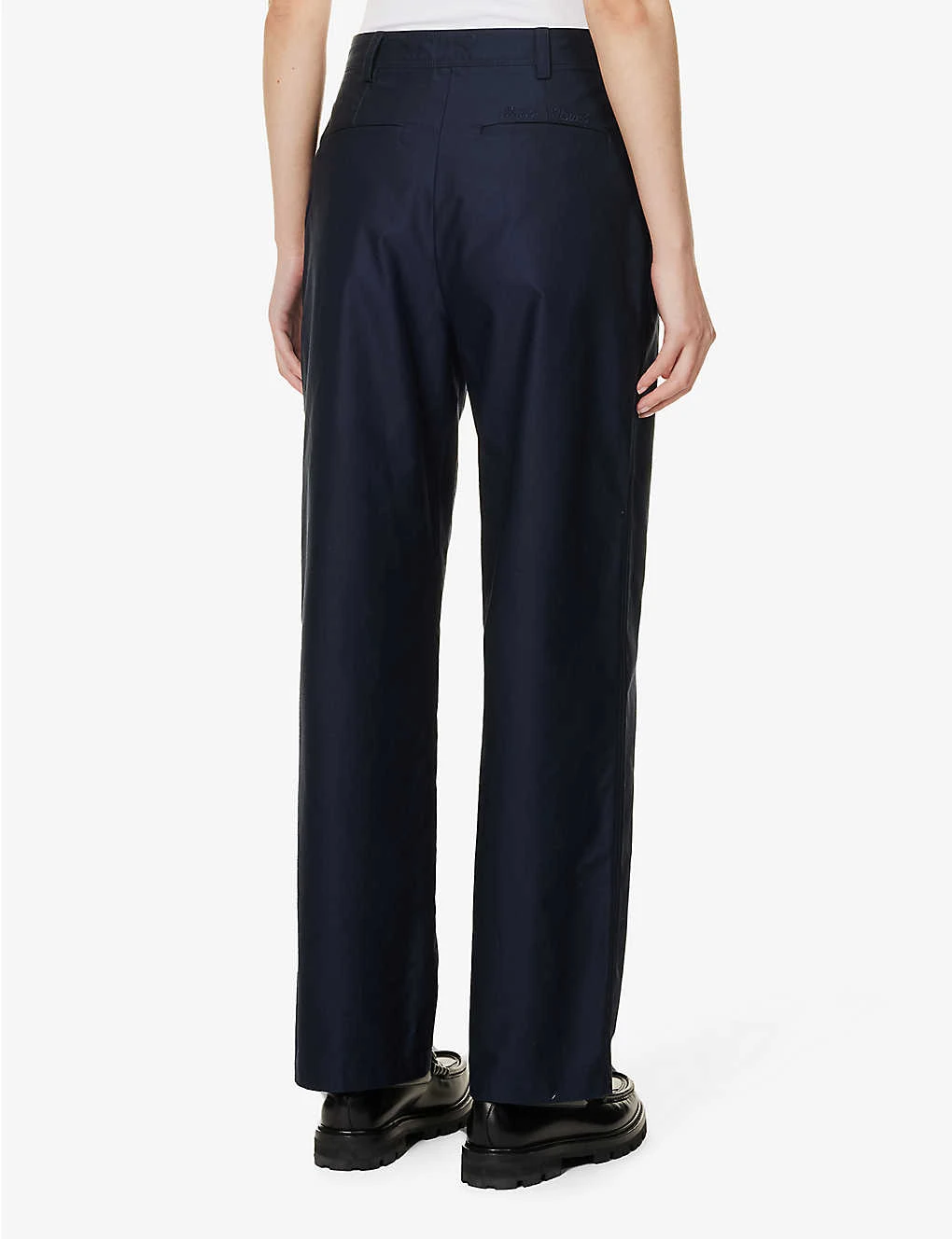 Maison Kitsuné X Olympia Le-Tan Cropped Wide-leg High-rise Cotton Trousers 6 Maison Kitsuné X Olympia Le-Tan Cropped Wide-leg High-rise Cotton Trousers - Image 4