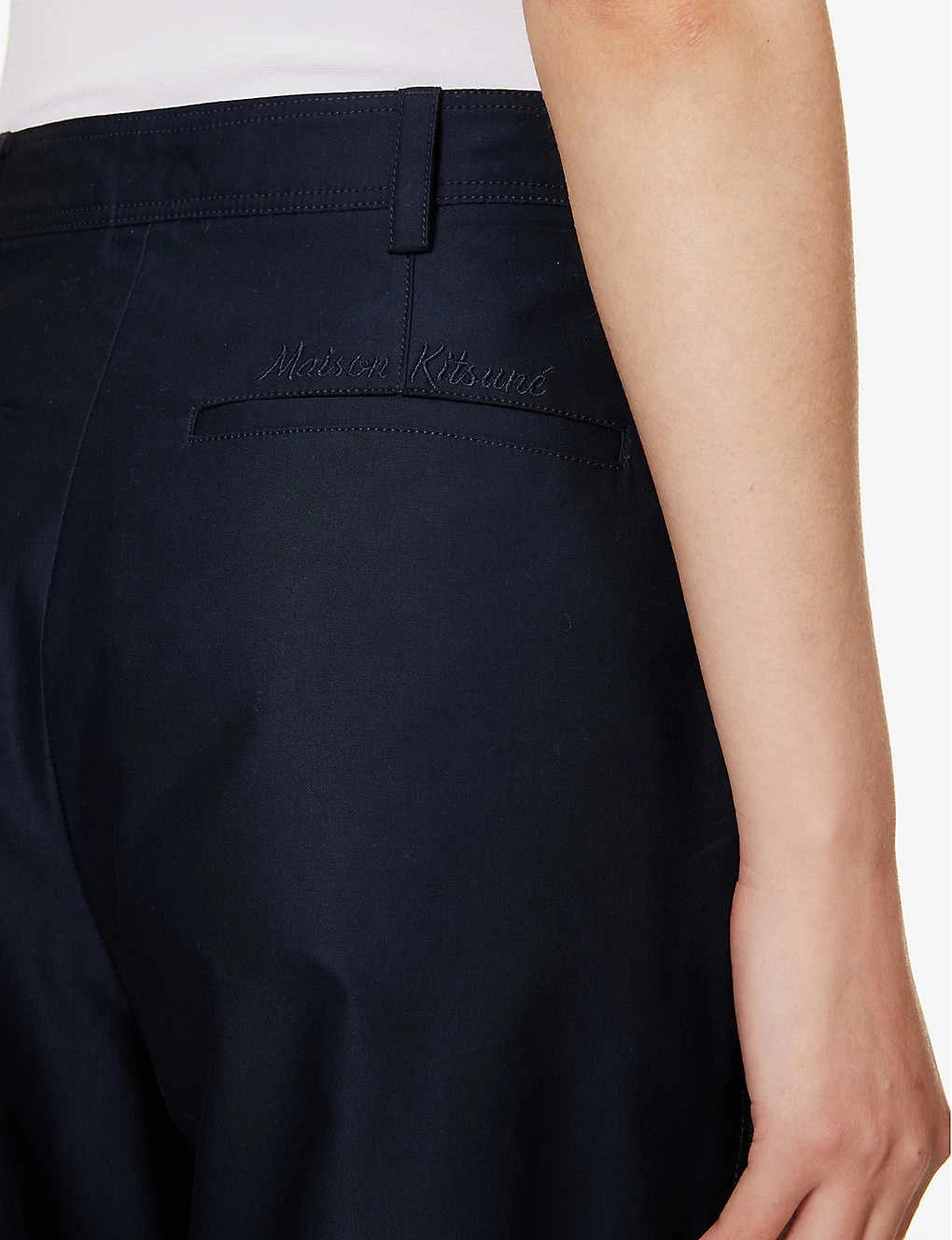 Maison Kitsuné X Olympia Le-Tan Cropped Wide-leg High-rise Cotton Trousers 8 Maison Kitsuné X Olympia Le-Tan Cropped Wide-leg High-rise Cotton Trousers - Image 6