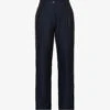 Maison Kitsuné X Olympia Le-Tan Cropped Wide-leg High-rise Cotton Trousers 1 Maison Kitsuné X Olympia Le-Tan Cropped Wide-leg High-rise Cotton Trousers -Sweaty Betty Store R04153711 DARKNAVY M
