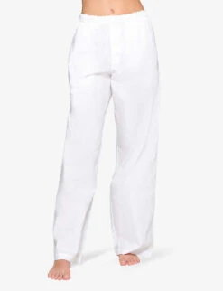 Skims Spa Relaxed-fit Cotton-poplin Pyjama Bottoms -Sweaty Betty Store R04153807 SNOW ALT02