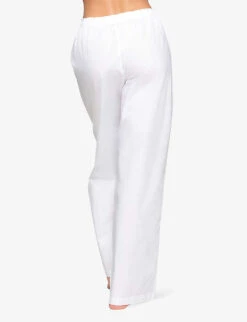 Skims Spa Relaxed-fit Cotton-poplin Pyjama Bottoms -Sweaty Betty Store R04153807 SNOW ALT03