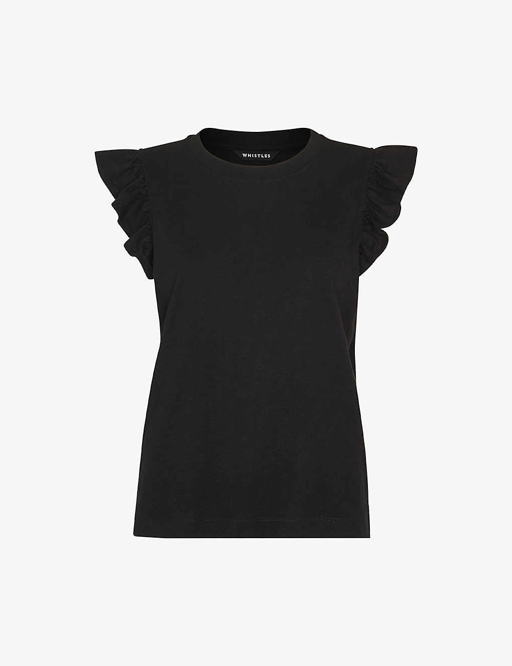 Whistles Frilled Cap-sleeved Cotton T-shirt 3 Whistles Frilled Cap-sleeved Cotton T-shirt